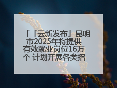「云新发布」昆明市2025年将提供有效就业岗位16万个 计划开展各类招聘会200余场次