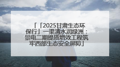 「2025甘肃生态环保行」一渠清水润绿洲：景电二期提质增效工程筑牢西部生态安全屏障