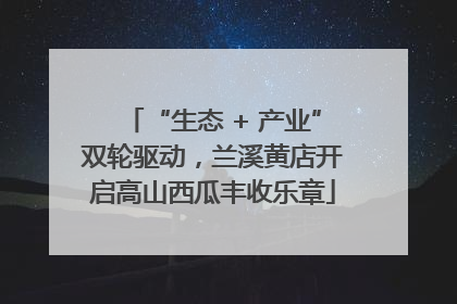 “生态 + 产业”双轮驱动，兰溪黄店开启高山西瓜丰收乐章