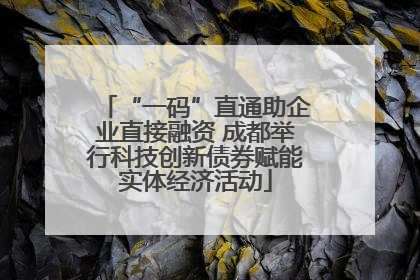 “一码”直通助企业直接融资 成都举行科技创新债券赋能实体经济活动