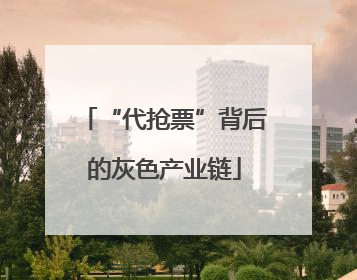 “代抢票”背后的灰色产业链