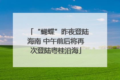 “蝴蝶”昨夜登陆海南 中午前后将再次登陆粤桂沿海