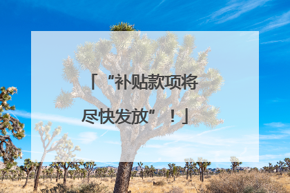 “补贴款项将尽快发放”！