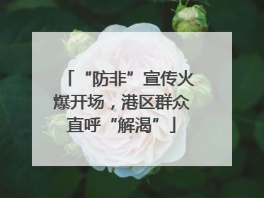 “防非”宣传火爆开场，港区群众直呼“解渴”
