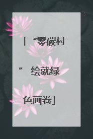 “零碳村” 绘就绿色画卷