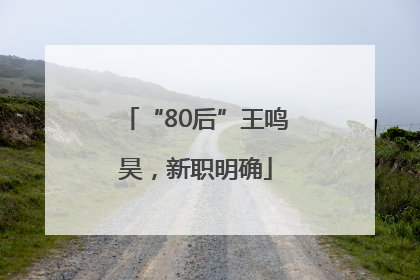 “80后”王鸣昊，新职明确