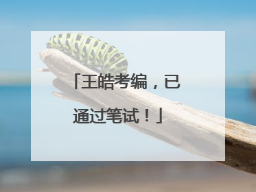 王皓考编，已通过笔试！