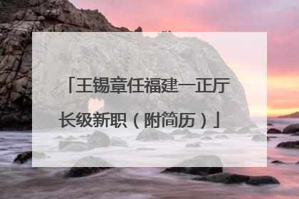 王锡章任福建一正厅长级新职（附简历）