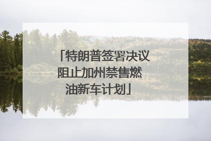 特朗普签署决议 阻止加州禁售燃油新车计划