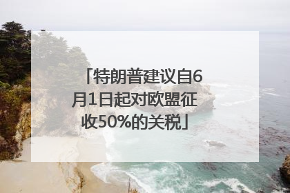 特朗普建议自6月1日起对欧盟征收50%的关税