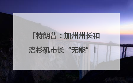 特朗普：加州州长和洛杉矶市长“无能”