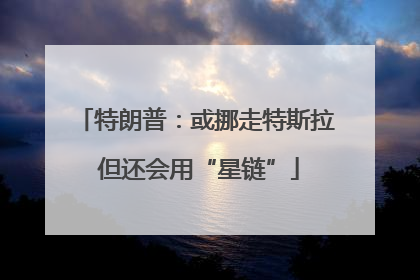 特朗普：或挪走特斯拉 但还会用“星链”