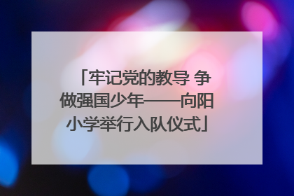 牢记党的教导 争做强国少年——向阳小学举行入队仪式