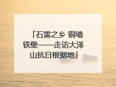 石雷之乡 铜墙铁壁——走访大泽山抗日根据地