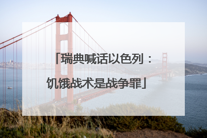 瑞典喊话以色列：饥饿战术是战争罪