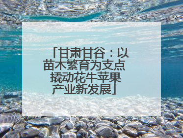 甘肃甘谷：以苗木繁育为支点 撬动花牛苹果产业新发展