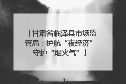 甘肃省临泽县市场监管局：护航“夜经济” 守护“烟火气”