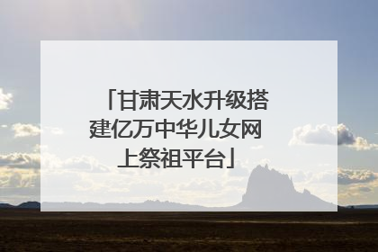 甘肃天水升级搭建亿万中华儿女网上祭祖平台