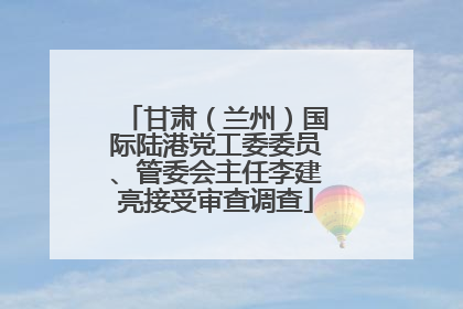 甘肃（兰州）国际陆港党工委委员、管委会主任李建亮接受审查调查