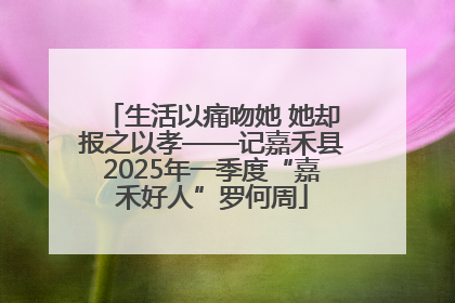 生活以痛吻她 她却报之以孝——记嘉禾县2025年一季度“嘉禾好人”罗何周