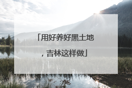 用好养好黑土地，吉林这样做