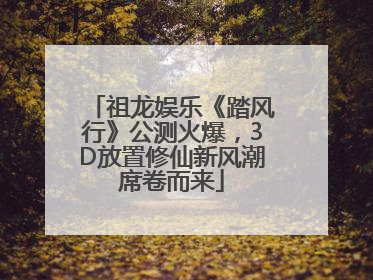 祖龙娱乐《踏风行》公测火爆，3D放置修仙新风潮席卷而来