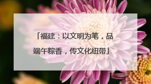 福建：以文明为笔，品端午粽香，传文化纽带
