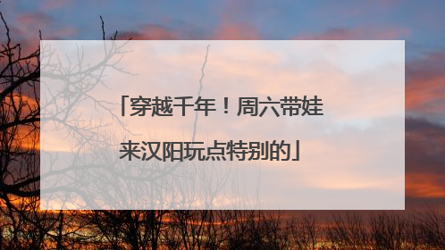 穿越千年！周六带娃来汉阳玩点特别的