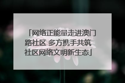 网络正能量走进澳门路社区 多方携手共筑社区网络文明新生态