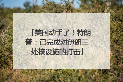 美国动手了！特朗普：已完成对伊朗三处核设施的打击
