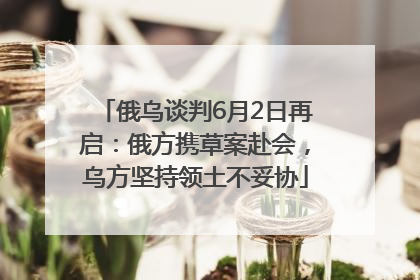 俄乌谈判6月2日再启：俄方携草案赴会，乌方坚持领土不妥协