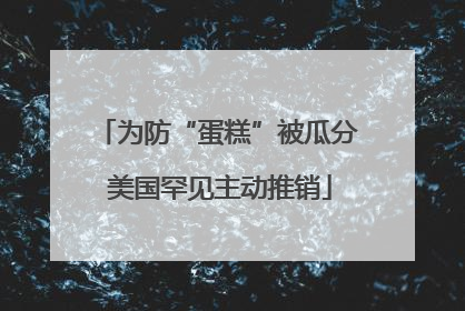 为防“蛋糕”被瓜分 美国罕见主动推销