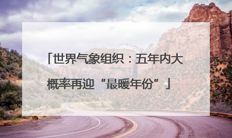 世界气象组织：五年内大概率再迎“最暖年份”