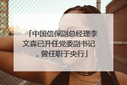 中国信保副总经理李文森已升任党委副书记，曾任职于央行