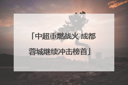 中超重燃战火 成都蓉城继续冲击榜首