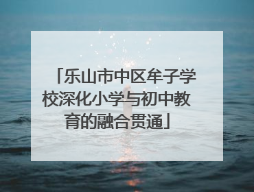 乐山市中区牟子学校深化小学与初中教育的融合贯通