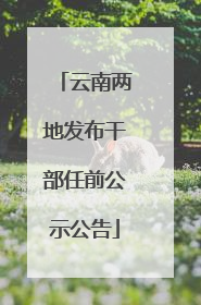 云南两地发布干部任前公示公告