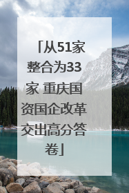从51家整合为33家 重庆国资国企改革交出高分答卷