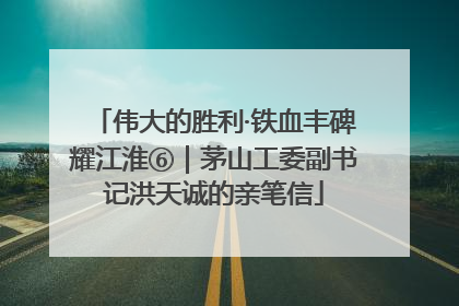 伟大的胜利·铁血丰碑耀江淮⑥｜茅山工委副书记洪天诚的亲笔信