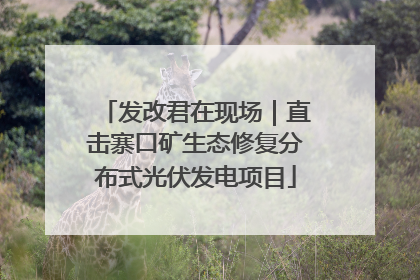 发改君在现场｜直击寨口矿生态修复分布式光伏发电项目