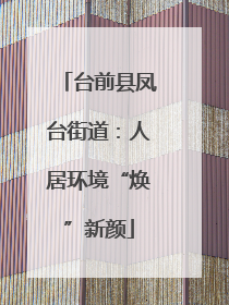 台前县凤台街道：人居环境“焕”新颜