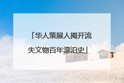 华人策展人揭开流失文物百年漂泊史