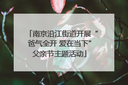 南京沿江街道开展“爸气全开 爱在当下”父亲节主题活动