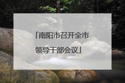 南阳市召开全市领导干部会议
