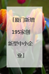 厦门新增195家创新型中小企业