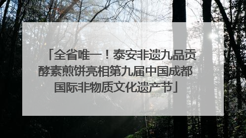 全省唯一！泰安非遗九品贡酵素煎饼亮相第九届中国成都国际非物质文化遗产节