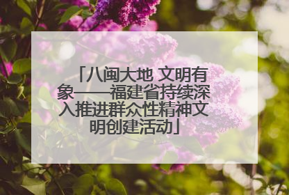 八闽大地 文明有象——福建省持续深入推进群众性精神文明创建活动