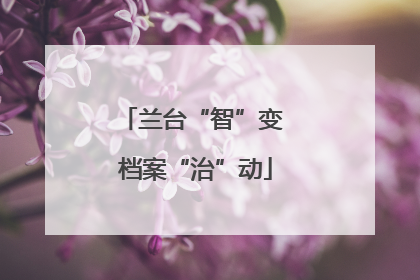兰台“智”变 档案“治”动