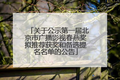 关于公示第一届北京市广播影视春燕奖拟推荐获奖和备选提名名单的公告