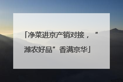 净菜进京产销对接，“潍农好品”香满京华